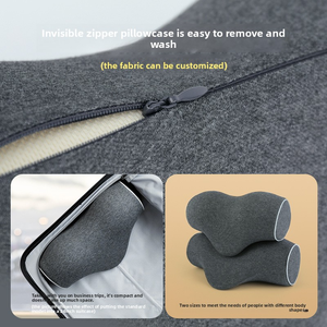 Oreiller de traction cervicale avec chaleur et massage - Housse en coton à mémoire de forme Soulagement de la douleur Soutien du cou - Product Image 3