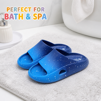 Детские шлепанцы Custom Kids Galaxy Slide с синим принтом в стиле Splatter, дышащие, нескользящие, для мальчиков и девочек, для лета и улицы