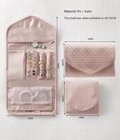 Sac de rangement pour bijoux de voyage, pliable, en cuir PU, étui de rangement pour bijoux, pochette à fermeture éclair multi-poches pour femmes, logo personnalisé OEM