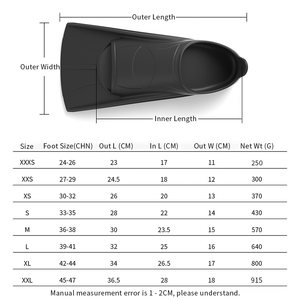 Chuyên nghiệp Silicone lặn vây cho trẻ em và người lớn có thể điều chỉnh kích thước cho Scuba đào tạo và bơi lội - Product Image 4