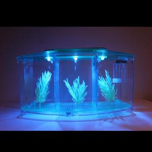 LED Light Acrylic Three Splits Betta Fish Bowl Triple <strong>Bow</strong> Fighting Isolation Breed Box for <strong>Aquarium</strong> - Product Image 3