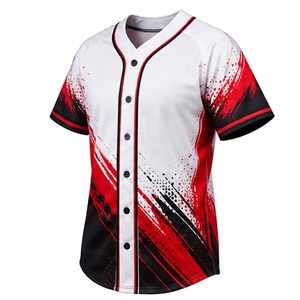Maillot de baseball en gros par sublimation, vêtement de sport boutonné pour hommes et femmes, léger, respirant, entièrement imprimé, uniforme d'équipe pour le match - Product Image 4