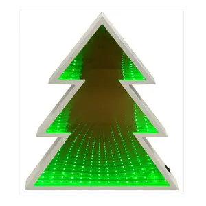 68L LED Green Christmas Tree Tunnel Infinity Mirror Light Cho Trang Trí Nhà Giáng Sinh