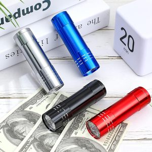 Custom Logo Light Flashlight 9 LED Torch Lights Aluminum Black Lamp