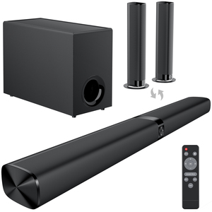 Barra de Sonido para TV Super Bass 2.1 2 en 1, Altavoces Premium, Sistema de Sonido Envolvente para Cine en Casa, para TV, PC, Proyector, Montable en Pared - Product Image 1