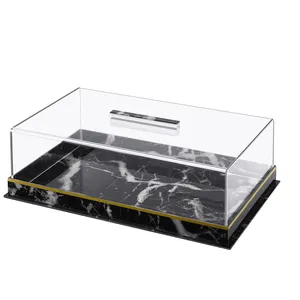 Rectangular Cake Tray Arylic Cake Display Stand Plate with Clear Lid Multifunctional Pastry Acrylic Serving Tray Holder Tray