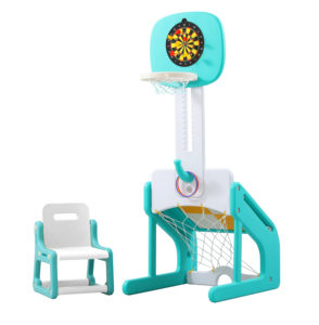 Support <span class=keywords><strong>de</strong></span> <span class=keywords><strong>basket</strong></span>-ball mobile en plastique multifonction 7 en 1 avec blocs et planche à <span class=keywords><strong>dessin</strong></span> pour enfants en vente - Product Image 1
