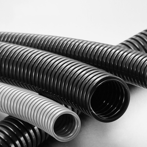 SY Black Flexible Corrugated Split Tubing Convoluted Wire Loom Conducto <span class=keywords><strong>abierto</strong></span>-Todos los tipos de tubos de plástico - Product Image 1