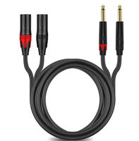 2 RCA mâle à 2 XLR 3 broches mâle câble Audio stéréo 2rca à 2XLR double 24K plaqué or câble Audio HiFi 4N fil OFC