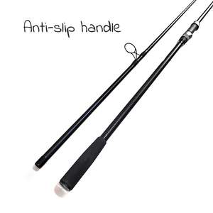 عصا صيد الكارب الجديدة متوفرة الآن، 12'/13' من قسمين، سوداء اللون، مصنوعة من ألياف الكربون مع مقبض EVA، سريعة الاستجابة للصيد في البحيرات والجداول - Product Image 2