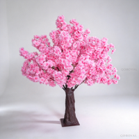 Vente en gros d'arbres artificiels en soie rose et blanc, cerisiers en fleurs, décorations d'intérieur et d'extérieur, arbres artificiels