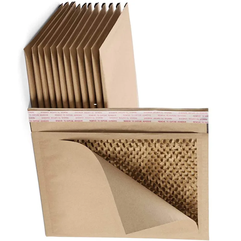 ถุงจัดส่งที่มีคุณภาพสามารถปรับแต่งเต็มย่อยสลายได้กระดาษคราฟท์ลูกฟูกจัดส่งถุงรังผึ้งจดหมาย
