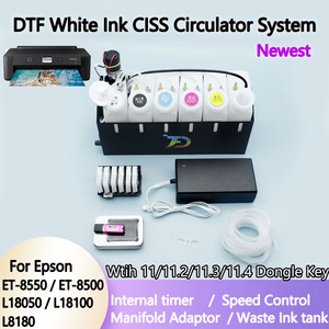 Kit de système de circulation CISS à encre blanche DTF 5 en 1 pour <span class=keywords><strong>Epson</strong></span> <span class=keywords><strong>ET</strong></span> <span class=keywords><strong>8550</strong></span> 8050 8500 18100 8180 RIP 11.2 /3/4 régulateur de vitesse de collecteur DTF - Product Image 2