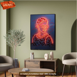 UNIART Poster LED Moderno su Tela Nera, Arte Murale Illuminata, Stampa UV su Porcellana Cristallina, Decorazione d'Interni - Product Image 5