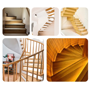 Escalera de Arco de Madera Maciza Interior Moderna Personalizada Moren, Barandilla de Madera Duradera para Salas de Estar, Hoteles y Apartamentos, Garantía de Más de 5 Años - Product Image 2