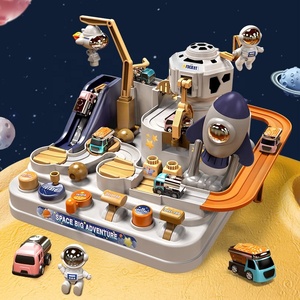 Juego de Aventura de Puzle para Niños con Pista de <span class=keywords><strong>Coches</strong></span> y Estacionamiento, Set de <span class=keywords><strong>Coches</strong></span> de Juguete Orbitales de Astronauta, Juguete Deslizante de Aventura Cósmica, Juguetes Educativos - Product Image 2