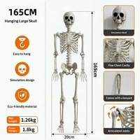 Simuliertes Skelett Halloween-Dekoration 165cm Horror-Atmosphäre Ornamente Geisterhaus Künstliches Menschenförmiges Knochenmodell aus PE