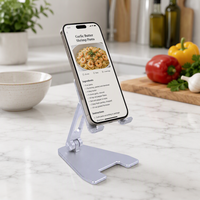 Support pliable portable en alliage et silicone pour téléphone portable et tablette – Conception haut de gamme durable avec un support robuste pour une utilisation sur bureau