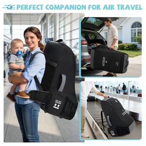 Sac à dos de <span class=keywords><strong>voyage</strong></span> pour siège auto, housse rembourrée robuste pour avion, fermeture éclair, léger, portable, compatible avec la plupart des sièges auto et des rehausseurs - Product Image 6