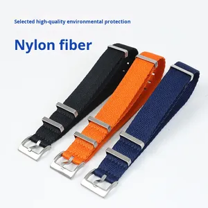 Bracelet de montre universel Lionorm en nylon et cuir à motif chevrons, bracelet de mode pour hommes et femmes, bracelet de remplacement - Product Image 4