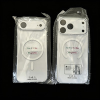 Coque magnétique pour Phone17ProMax avec dureté accrue, adaptée à l'iPhone 16, sans jaunissement, coque de téléphone transparente