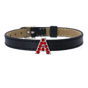 Lettres de l'alphabet en strass de couleur rouge de 8mm, breloques coulissantes en cristal, accessoires de bricolage, bijoux, collier et bracelet pour animaux de compagnie, vente en gros - Product Image 4