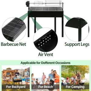 Barbecue Rotatif Automatique en Acier Inoxydable de Haute Qualité, Style Moderne, pour Porc, Mouton, Viande, Kebab et Barbecue au Charbon de Bois - Product Image 4