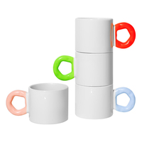Tasses vierges de sublimation avec poignée spéciale fleur Tasse Taza en porcelaine pour sublimation