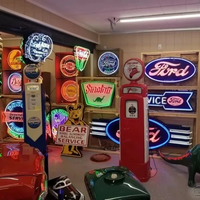 Enseigne néon vintage en verre pour automobile, enseigne murale néon personnalisée en verre soufflé à la main pour garage, atelier automobile, bar, ou décoration de man cave.