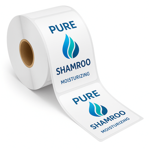 Etiqueta Autoadhesiva PP Blanco para Forma de Rollo de Champú - Product Image 1