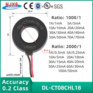 Njxse DL-CT08CHL18 1000/1 2000/1 hiện tại biến áp AC 5A 10A 20A 30A 50A 60A 80A 100A chính xác hình xuyến hiện tại biến áp - Product Image 2