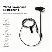 Microphone à pince pour saxophone, son brillant pour performance, micro de scène avec support pour saxophone