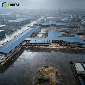 Entrepôt commercial préfabriqué en structure acier anti-sismique pour la fabrication et la construction de bâtiments résistants - Product Image 1