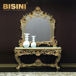 Consolle antica con luce a specchio lusso nella porta contro il <span class=keywords><strong>muro</strong></span> portico in marmo con rivestimento in marmo mensola del portico <span class=keywords><strong>tavolo</strong></span> del soggiorno - Product Image 1