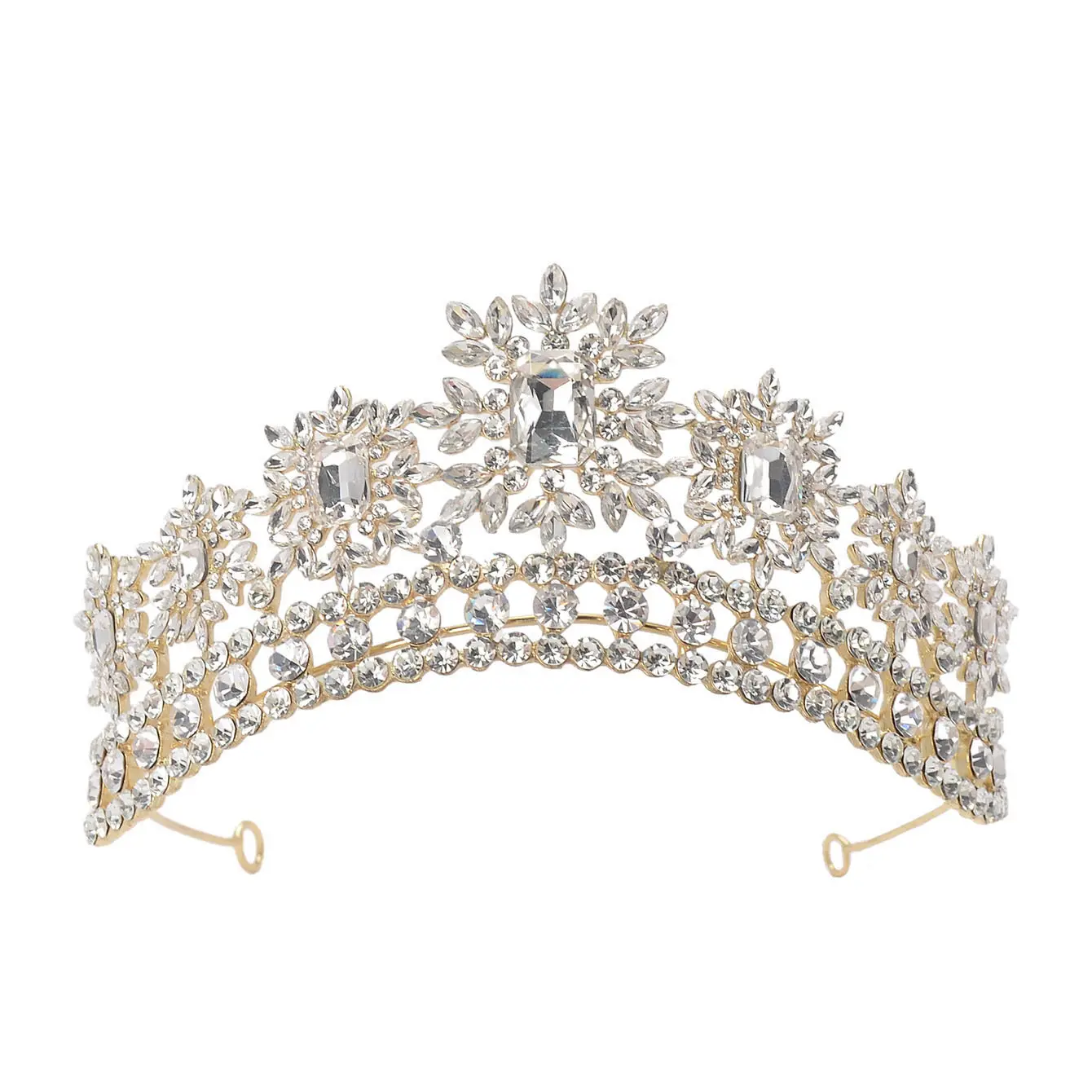 LUOXIN Luxury Lady Beauty Pageant Crystal Rhinestone Accessoires pour cheveux de mariée Queen Crown