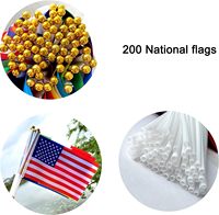 Design personnalisé 100D Polyester Extérieur Intérieur Logo Monde Petit Mini Tous Pays Drapeau tenu dans la main