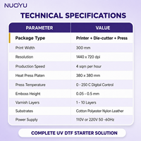 Nouvelle solution complète UV DTF pour débutants, imprimante 3D TPU 30 cm avec kit de films de laminage et presse à chaud pour les petites entreprises, automatique