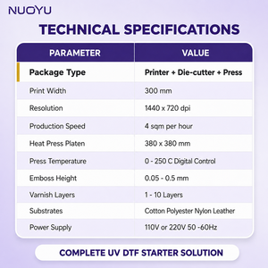 Nuova Soluzione Completa per Principianti UV DTF: Stampante 3D TPU da 30 cm con Kit di Pellicole per Laminazione e Termopressa per Piccole Imprese e Avvio Attività Automatico - Product Image 3