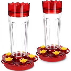 Comederos de Plástico para Exteriores, Resistentes a Hormigas, Paquete de 2, 15 Onzas, Rojos, con 5 Puertos de Alimentación - Product Image 1