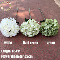 Hydrangeas artificiels en soie verte à 144 pétales, grande tête de 22 cm, les plus vendus, fleurs décoratives en gros pour mariages et fêtes