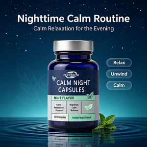 Cápsulas Calmantes para la Noche OEM ODM, Mezcla Herbal Natural para Relajarse por la Noche, Sabor a Menta, Suplemento de Bienestar, 60 Cápsulas Vegetales - Product Image 4