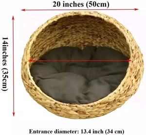 Хит продаж, экологически чистая Корзина для кошек, подарочная корзина для переноски домашних животных, большая плетеная корзина для собак - Product Image 5