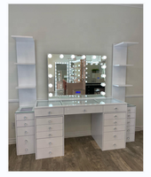 Coiffeuse Maquillage LED Éclairée avec Miroir - Style Européen et Américain, Idéale pour Mobilier de Chambre et Besoins Beauté