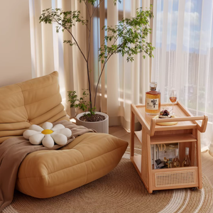 Table d'appoint pratique en bois massif avec étagère de rangement à <span class=keywords><strong>3</strong></span> niveaux, table d'appoint étroite, chariot <span class=keywords><strong>utilitaire</strong></span> roulant avec roulettes pour la maison, petits espaces - Product Image 2