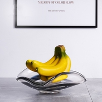 Assiette à fruits en verre de luxe en vente en gros Assiette à dessert en chocolat bonbon Décoration intérieure Hôtel Plateau en verre Plateau pour gâteau Plateau pour assiette