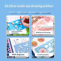 Regla de plantilla recta de plástico azul y rosa de 20 cm para dibujo escolar y herramienta de bricolaje para estudiantes
