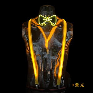Bretelles lumineuses LED Nœud papillon Ensemble de fête Fashion Party Dress up Performance Latin dancer Ladies Luminous Suspenders Bow Tie - Product Image 1