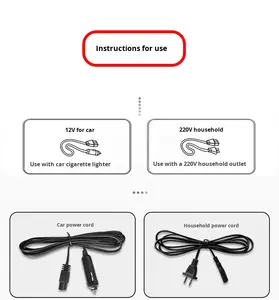 Mini-réfrigérateur avec congélateur noir pour usage extérieur et automobile, appareil de refroidissement portable - Product Image 4