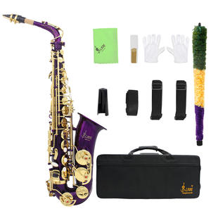 <span class=keywords><strong>Saxophone</strong></span> <span class=keywords><strong>alto</strong></span> étudiant adulte commerce extérieur avec goutte de laque d'or E conduit en laiton violet BB & EB ton - Product Image 6