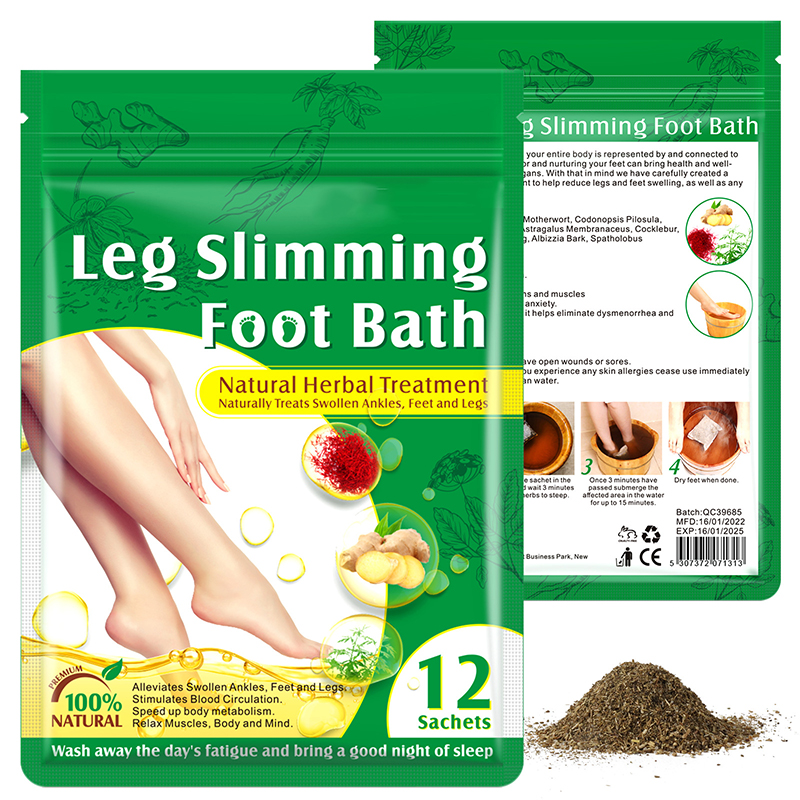 hot sale body leg slimming natural wormwood saffron ginger detox foot soak bath package